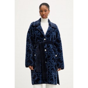 Pinko Zante Jacquard Logo Blue Παλτό Pinko Zante Jacquard Logo Blue Παλτό