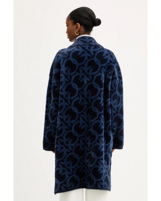 Pinko Zante Jacquard Logo Blue Παλτό Pinko Zante Jacquard Logo Blue Παλτό