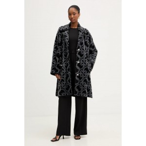 Pinko Zante Jacquard Logo Grey/Black Παλτό