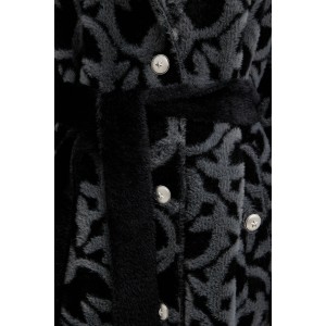 Pinko Zante Jacquard Logo Grey/Black Παλτό Pinko Zante Jacquard Logo Grey/Black Παλτό