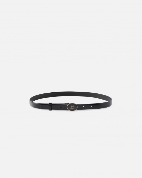 Pinko Round Enamel H2 Black Leather Ζώνη Pinko Round Enamel H2 Black Leather Ζώνη
