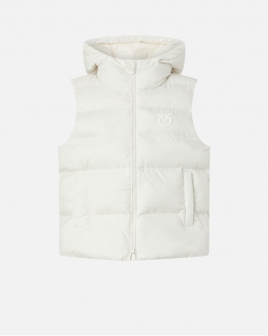 Pinko Ginger Gilet Padded Puffer White Γιλέκο