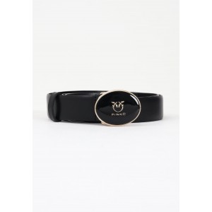 Pinko Round Enamel H2 Black Leather Ζώνη Pinko Round Enamel H2 Black Leather Ζώνη