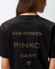 Pinko Strepitoso Rhinestone Logo T-shirt Black Μπλούζα