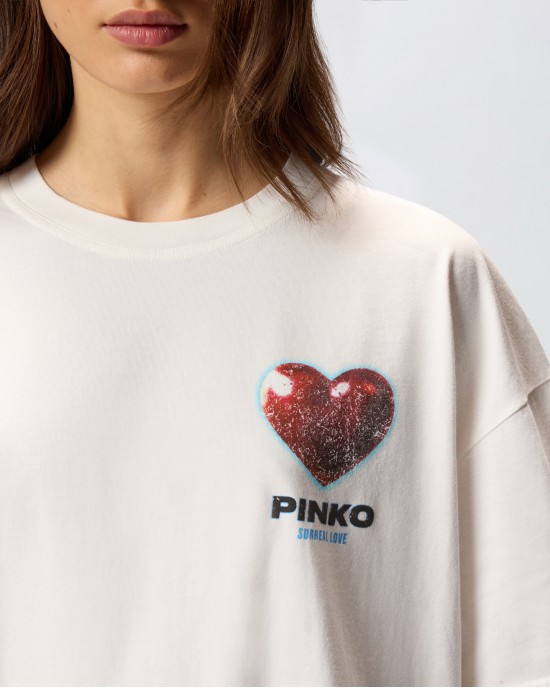 Pinko Utile T-shirt With Print White Μπλούζα