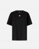 Pinko Tortino T-shirt With Heart Embroidery Black Μπλούζα