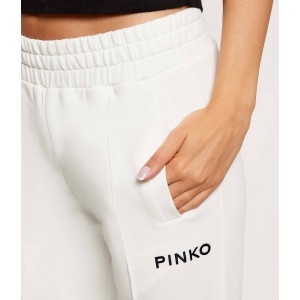Pinko Razionale With Embroidery White Παντελόνι
