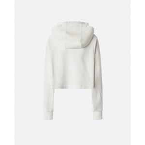 Pinko Mediocre Cropped Sweatshirt With Embroidery White Φο΄υτερ