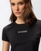 Pinko Intenso T-shirt With Embroidered Logo Black Μπλούζα