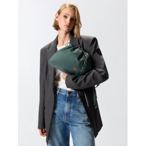 Pinko Clutch Maxi With Soft Calfskin Green Leather Τσάντα Pinko Clutch Maxi With Soft Calfskin Green Leather Τσάντα