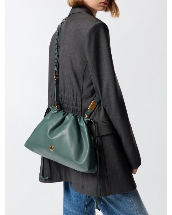 Pinko Clutch Maxi With Soft Calfskin Green Leather Τσάντα Pinko Clutch Maxi With Soft Calfskin Green Leather Τσάντα