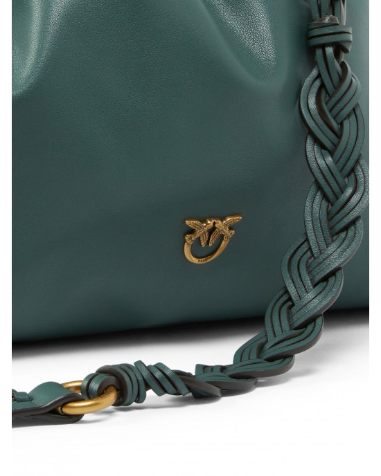 Pinko Clutch Maxi With Soft Calfskin Green Leather Τσάντα Pinko Clutch Maxi With Soft Calfskin Green Leather Τσάντα