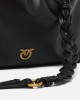 Pinko Clutch Maxi With Soft Calfskin Black Leather Τσάντα