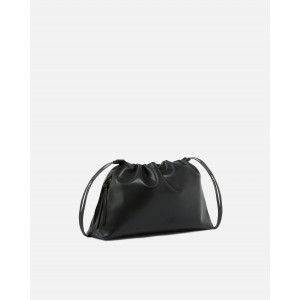 Pinko Clutch Maxi With Soft Calfskin Black Leather Τσάντα