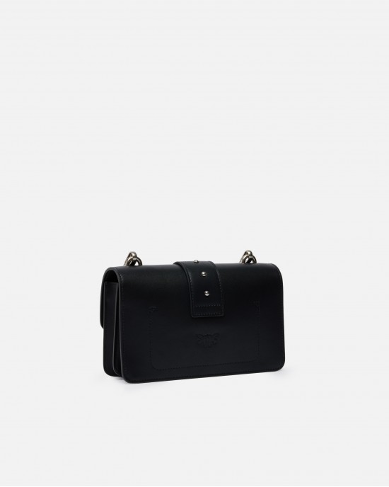 Pinko Love Bag One Small Crossbody Bag In Leather Black Τσάντα