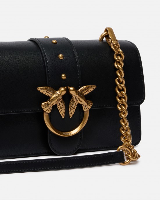 Pinko Love One Small Black Leather Τσάντα Pinko Love One Small Black Leather Τσάντα