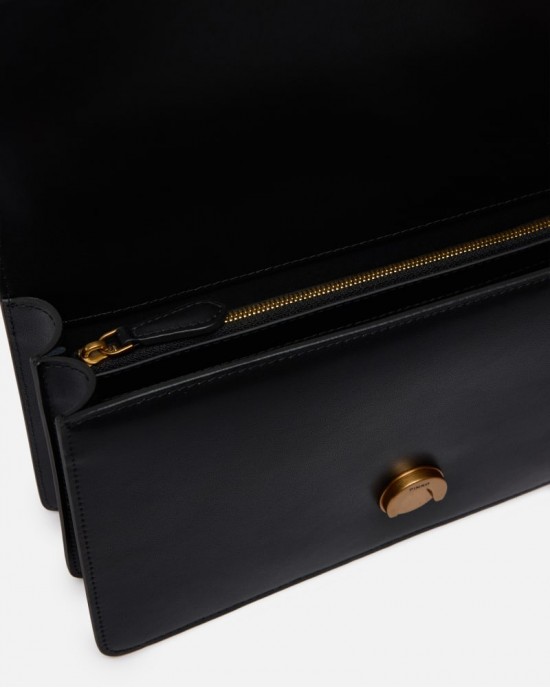 Pinko Love One Classic Simply Black Leather Τσάντα