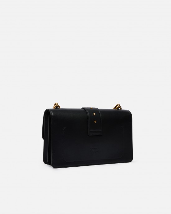 Pinko Love One Classic Simply Black Leather Τσάντα
