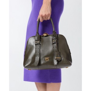 Pinko Bowling Medium Green Leather Τσάντα Pinko Bowling Medium Green Leather Τσάντα