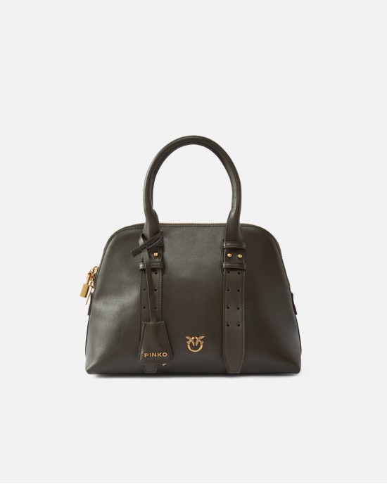 Pinko Bowling Medium Green Leather Τσάντα Pinko Bowling Medium Green Leather Τσάντα