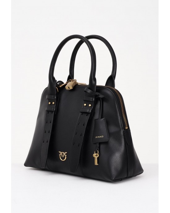 Pinko Bowling Medium Black Leather Τσάντα Pinko Bowling Medium Black Leather Τσάντα