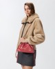 Pinko Clutch Mini With Soft Calfskin Red Leather Τσάντα