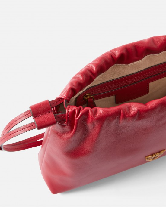 Pinko Clutch Mini With Soft Calfskin Red Leather Τσάντα