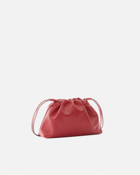 Pinko Clutch Mini With Soft Calfskin Red Leather Τσάντα