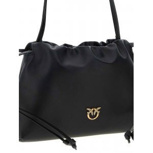 Pinko Clutch Mini With Soft Calfskin Black Leather Τσάντα