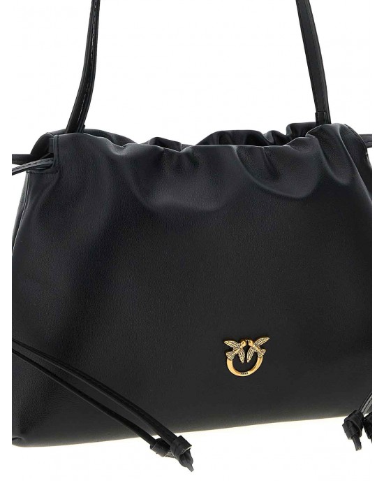 Pinko Clutch Mini With Soft Calfskin Black Leather Τσάντα