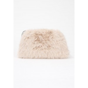 Pinko Clutch Maxi Beige Eco Pelliccia Τσάντα