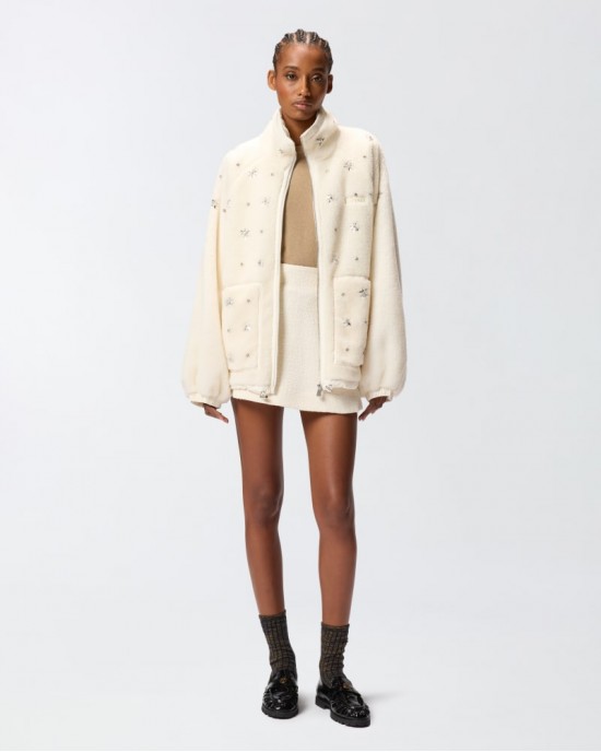 Pinko Graciana Bomber White Ζακέτα Pinko Graciana Bomber White Ζακέτα