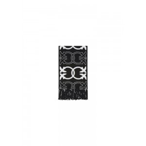 Pinko Svezia Jacquard Love Birds Logo Black/White Κασκόλ