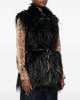 Pinko Neva Gilet Faux Fur Vest Black Γιλέκο