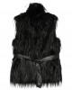 Pinko Neva Gilet Faux Fur Vest Black Γιλέκο