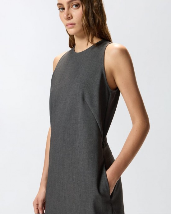 Pinko Nayara Tuta Dark Grey Κοντή Φόρμα Με Όψη Φορέματος Pinko Nayara Tuta Dark Grey Κοντή Φόρμα Με Όψη Φορέματος