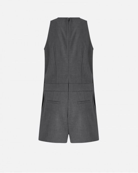 Pinko Nayara Tuta Dark Grey Κοντή Φόρμα Με Όψη Φορέματος Pinko Nayara Tuta Dark Grey Κοντή Φόρμα Με Όψη Φορέματος