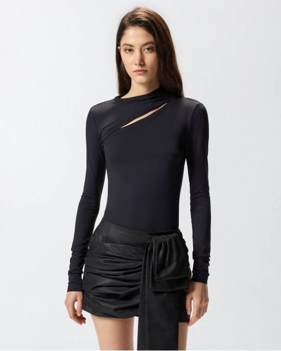 Pinko Corazon Sweater With Cut-Out Detail Black Μπλούζα
