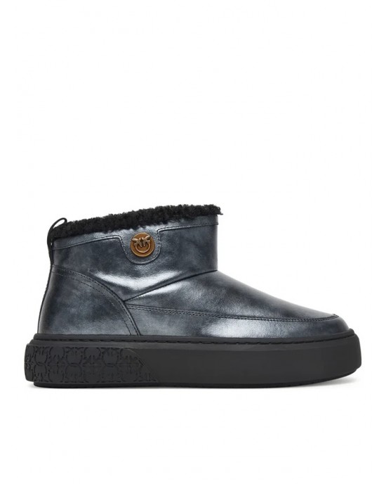Pinko Yoko Winter Laminated Black Μποτάκια Pinko Yoko Winter Laminated Black Μποτάκια