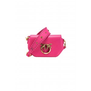 Pinko Love Click Exagon Mini Vitello Τσάντα Pink Pinko