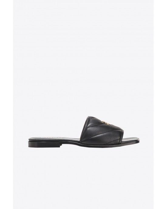 Pinko Molly Slip-ons Quilted Nappa Leather Παπούτσια Black