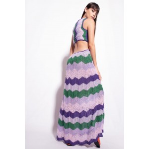 Pinko Bromo Maxi Φόρεμα Crochet Multi Purple