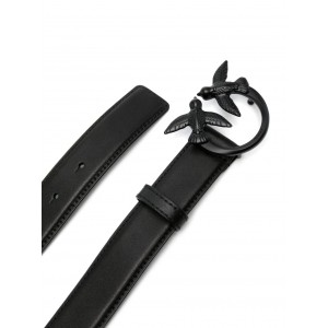 Pinko Love Berry H3 With Colored Buckle Black Leather Ζώνη
