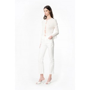Pinko Brenda Bootcut Cotton White Παντελόνι