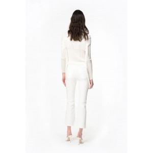 Pinko Brenda Bootcut Cotton White Παντελόνι
