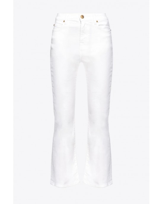 Pinko Brenda Bootcut Cotton White Παντελόνι