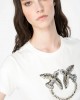 Pinko Quentin T-shirt With Love Birds Embroidery White Μπλούζα