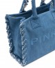 Pinko Beach Shopping Canvas Denim Blue Τσάντα