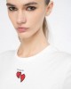Pinko Trapani T-shirt With Embroidery Heart White Μπλούζα