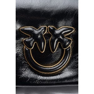 Pinko Love Click Puff Baby In Soft Naplak Black Leather Τσάντα
